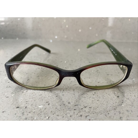 Prada Eyeglasses Frames Only VPR 05E 48-18-132 Brown Green Japan full rim - Picture 1 of 13